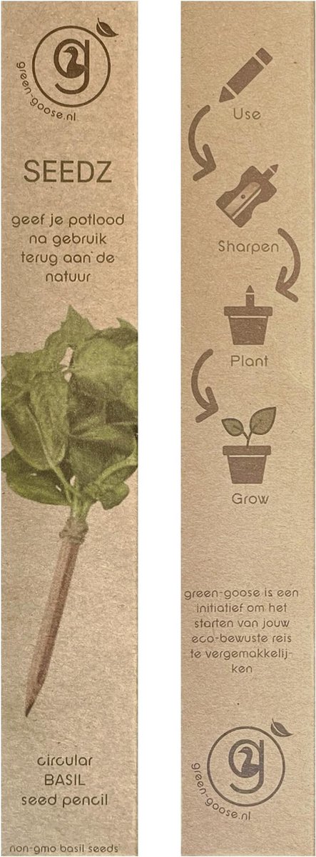 green-goose® Seedz Bloeipotlood | 4 Stuks | Basilicum | Duurzaam en Circulair | USE, PLANT, EAT, REPEAT | Plant een Boom!